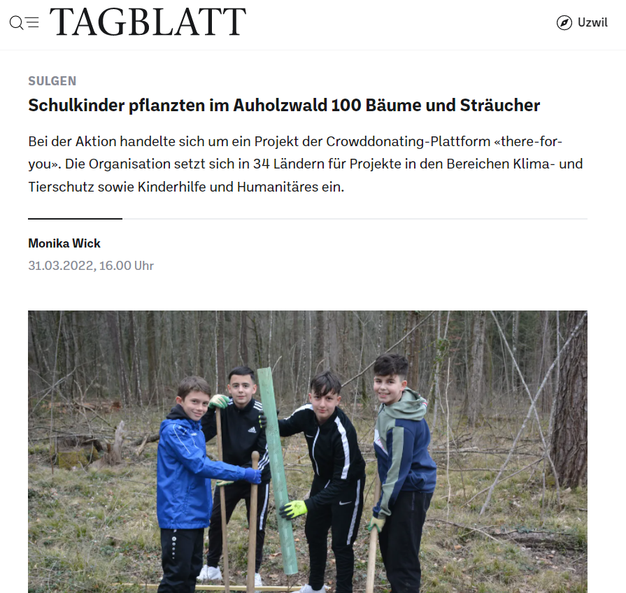 Ausschnitt: Tagblatt Bericht 